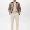 Veste double face avec détails en peau de mouton
