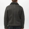 Veste double face avec détails en peau de mouton