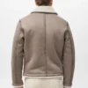 Veste double face avec détails en peau de mouton