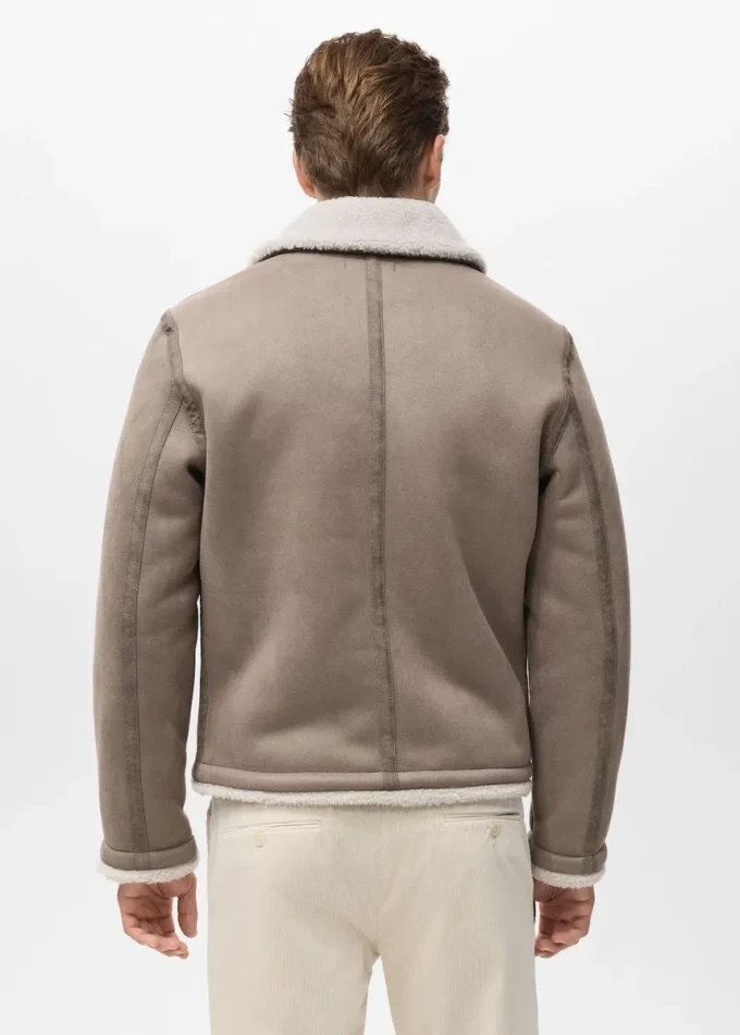 Veste double face avec détails en peau de mouton