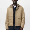 Veste déperlante avec col en velours côtelé