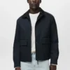 Veste déperlante avec col en velours côtelé