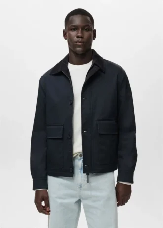 Veste déperlante avec col en velours côtelé