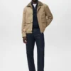 Veste déperlante avec col en velours côtelé