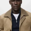 Veste déperlante avec col en velours côtelé