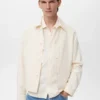 Veste droite en coton avec boutons