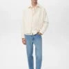 Veste droite en coton avec boutons