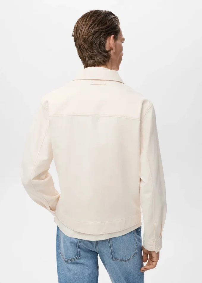 Veste droite en coton avec boutons