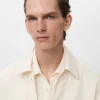 Veste droite en coton avec boutons