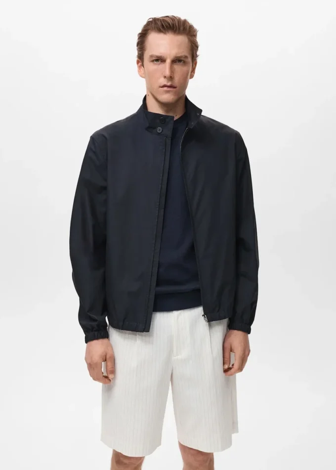 Veste en coton avec col boutonné