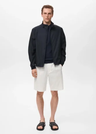 Veste en coton avec col boutonné