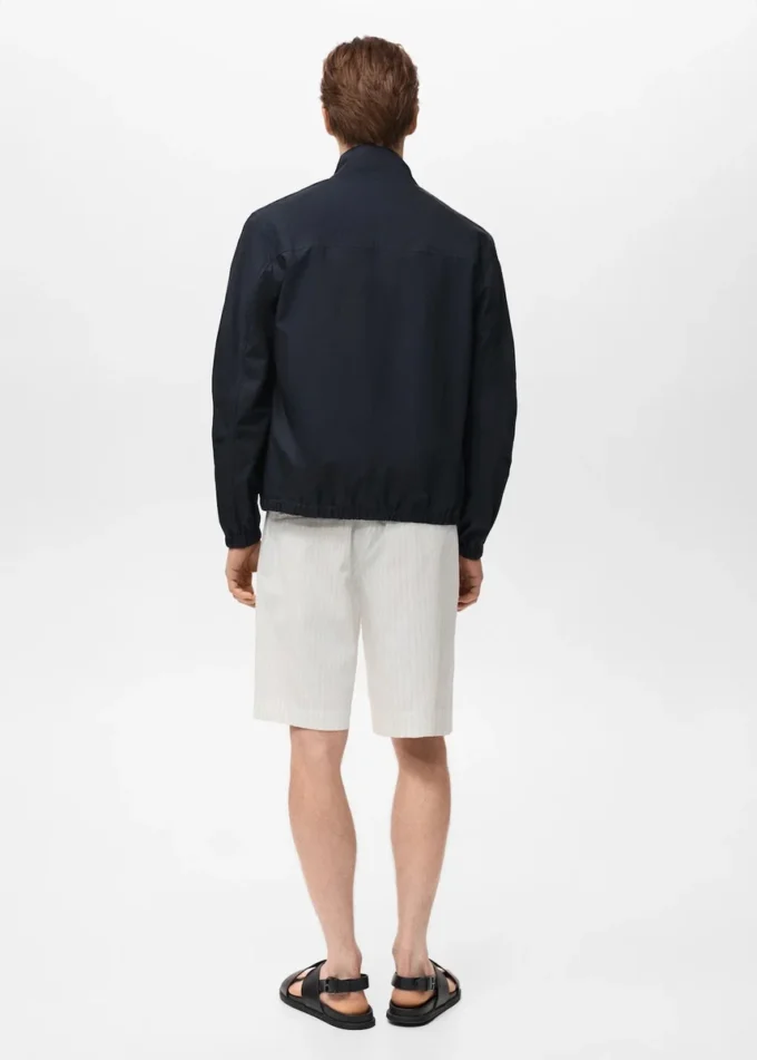 Veste en coton avec col boutonné