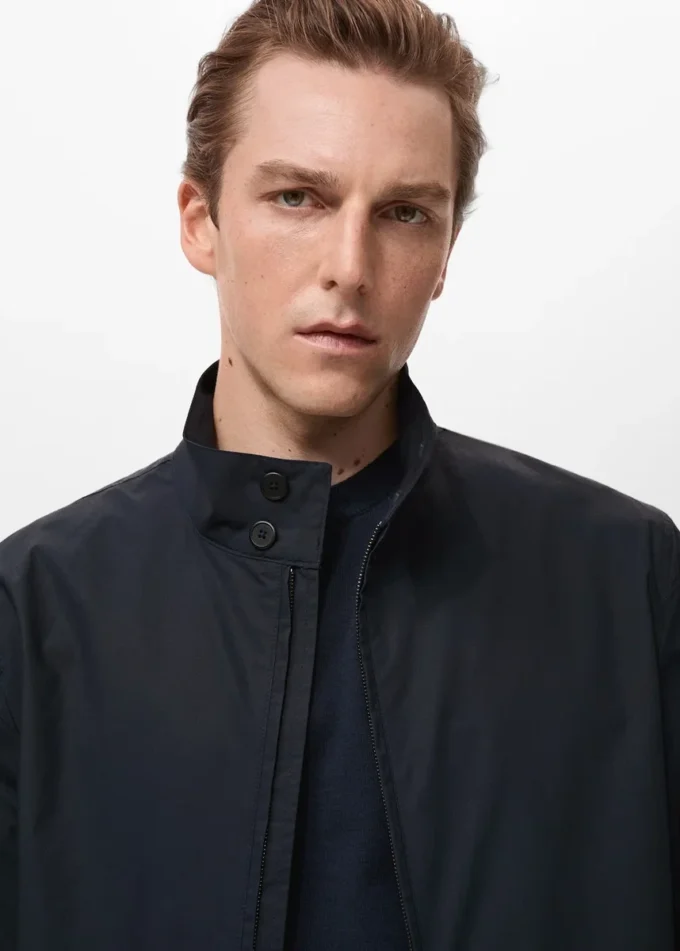 Veste en coton avec col boutonné
