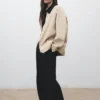 Veste en coton avec col en velours côtelé