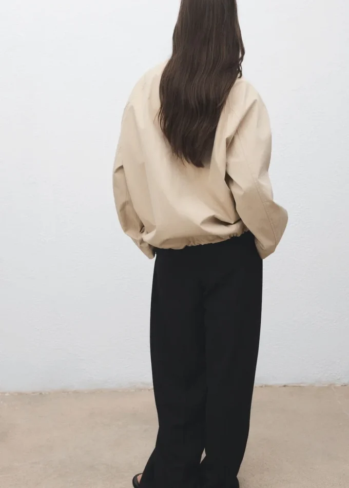 Veste en coton avec col en velours côtelé