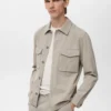 Veste en coton et lyocell avec poches