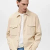 Veste en coton et lyocell avec poches