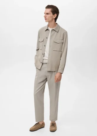Veste en coton et lyocell avec poches