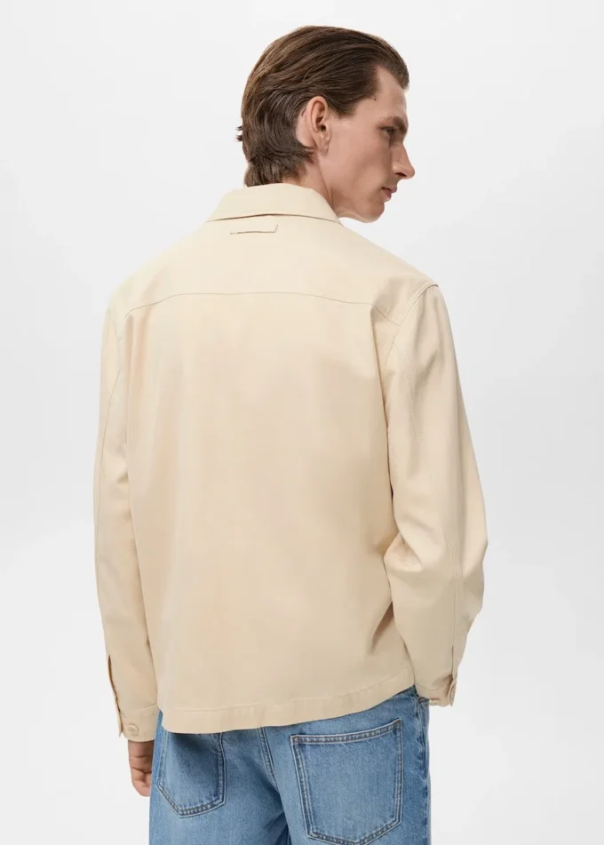 Veste en coton et lyocell avec poches