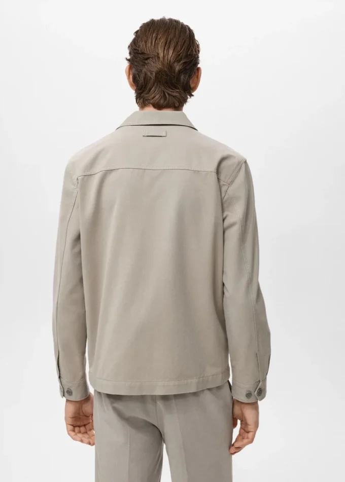 Veste en coton et lyocell avec poches