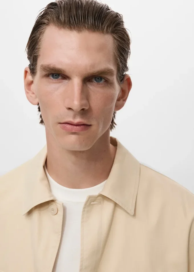 Veste en coton et lyocell avec poches