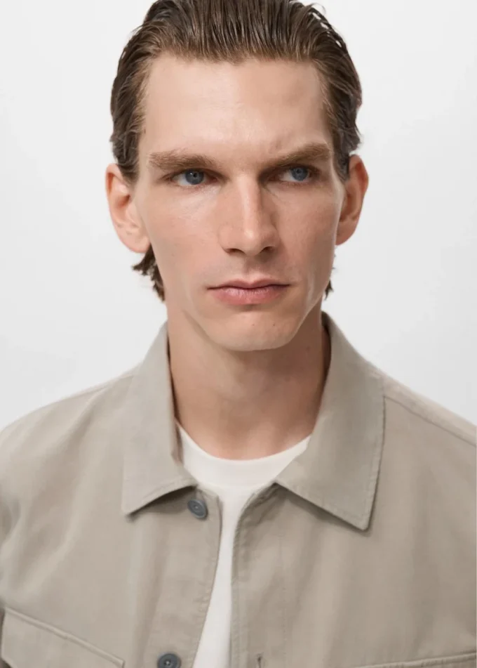 Veste en coton et lyocell avec poches