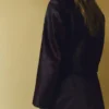 Veste en cuir avec poches en fourrure