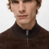 Veste en cuir et daim