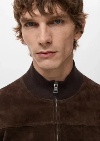 Veste en cuir et daim