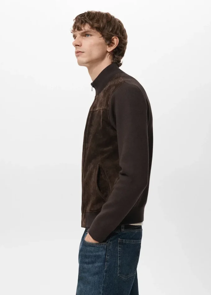 Veste en cuir et daim