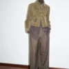 Veste en cuir suédé avec boutons