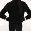Veste en cuir suédé avec boutons