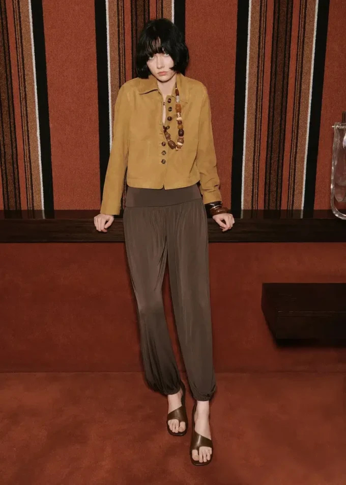 Veste en daim avec boutons