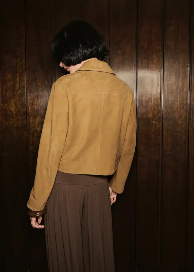 Veste en daim avec boutons