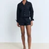 Veste en denim ajustée avec poches