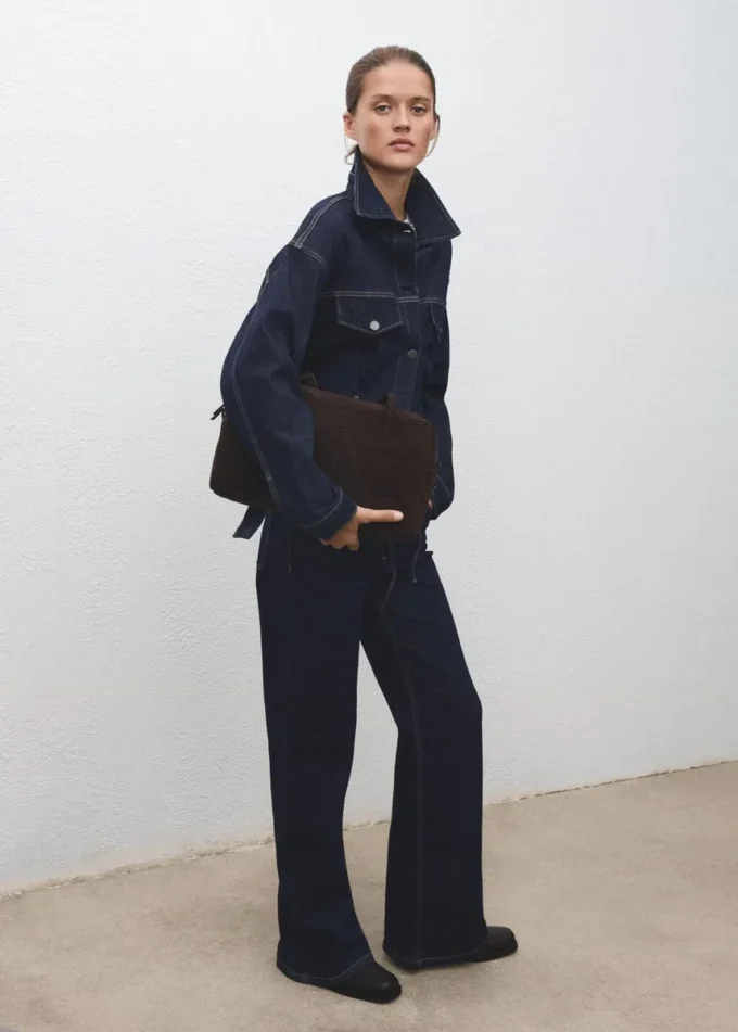Veste en denim ajustée avec poches