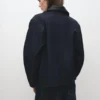Veste en denim avec col en simili cuir