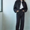 Veste en denim avec coutures décoratives