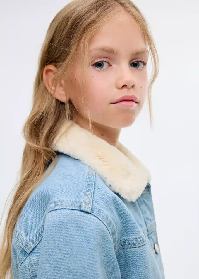 Veste en denim avec doublure en fourrure