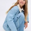Veste en denim avec doublure en fourrure