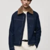 Veste en denim avec doublure en peau de mouton