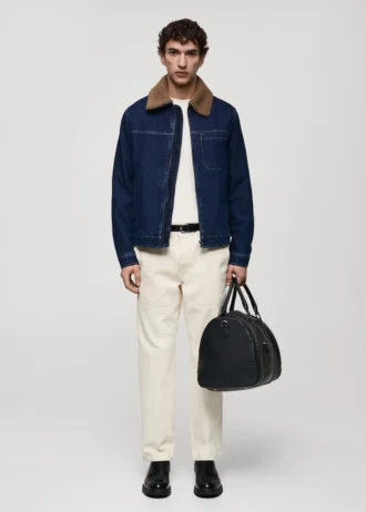 Veste en denim avec doublure en peau de mouton