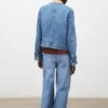 Veste en denim à col en velours côtelé