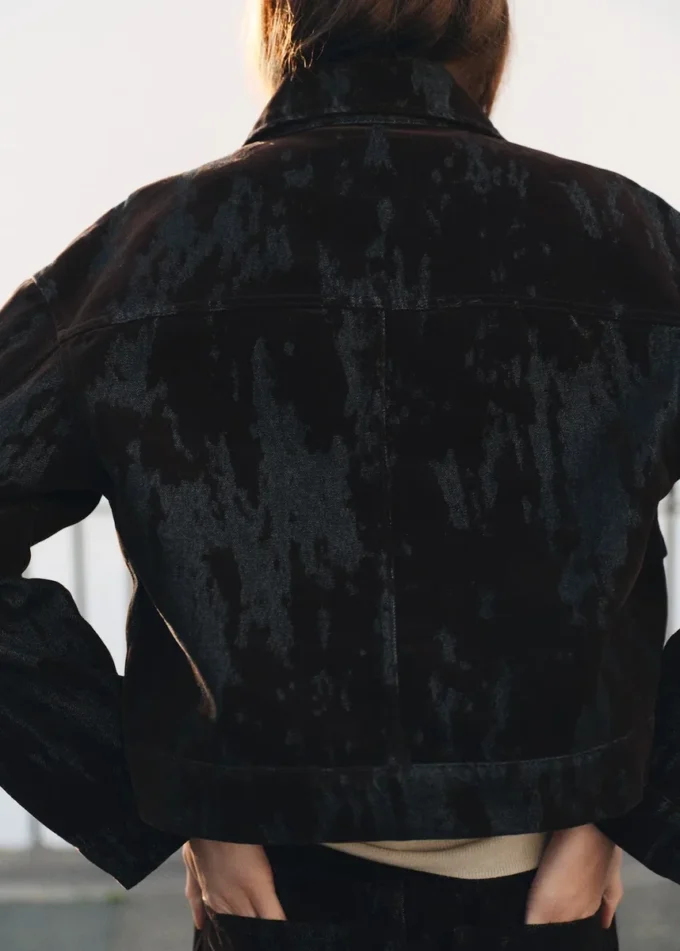 Veste en denim dévoré