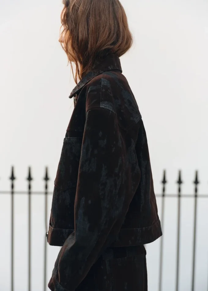 Veste en denim dévoré