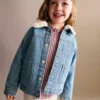Veste en denim effet fourrure