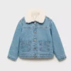 Veste en denim effet fourrure
