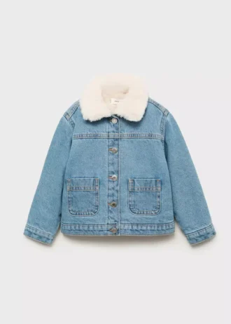 Veste en denim effet fourrure