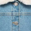 Veste en denim effet fourrure