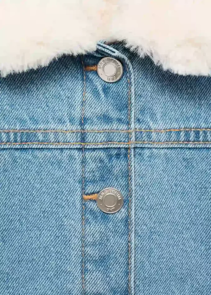 Veste en denim effet fourrure